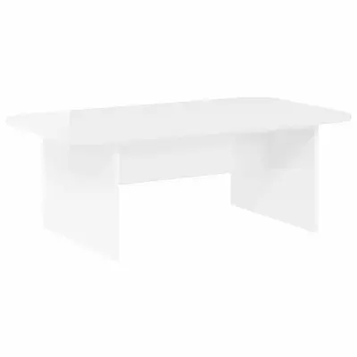 vidaXL Klubska miza Visok sijaj bela 93 x 53 x 33 cm Konstruiran les