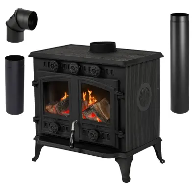 Kamin peč – litoželezna peč s kompletom cevi, ECODESIGN, A energijski razred THUNDER® ATAR 10 kW