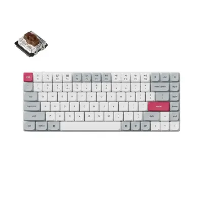 Keychron K3 Max Brezžična Mehanska Tipkovnica Low-Profile, Bluetooth / 2.4 GHz, Bele led, Gateron Hot-Swap Red, US Layout, bel, K3M-R3