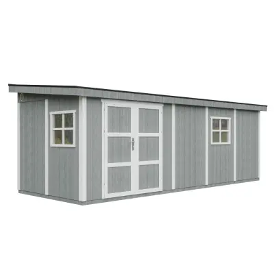 Vrtna hišica vrhunske kakovosti 14,30 m² - V231x248x648 cm - Timbela M941-CAVERN STEEL