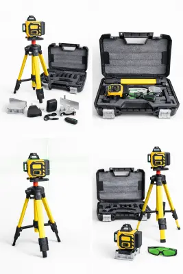 16 LINIJSKI 360 ZELENI GRADBENI LASERSKI NIVELIR 2x BATERIJI+ STOJALO 106 CM