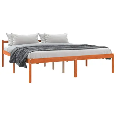 vidaXL Konstrukcija postelje z vzglavjem Voskast rjav 180 x 200 cm
