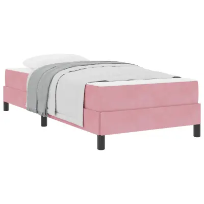vidaXL Postelja z vzmetnico z vzmetnico Roza 80 x 210 cm blago