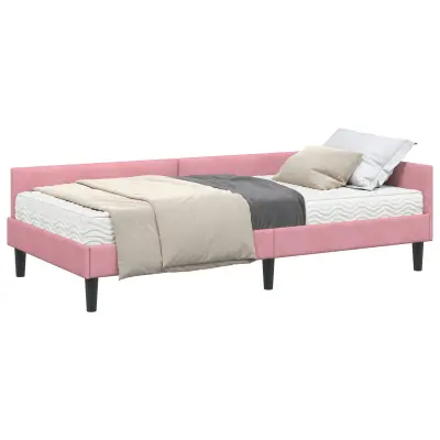 vidaXL Kotni okvir postelje z matrico Drugo 2 pcs Siva Žamet