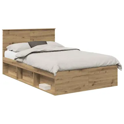 vidaXL Konstrukcija postelje Oreh 120 x 190 cm Konstruiran les