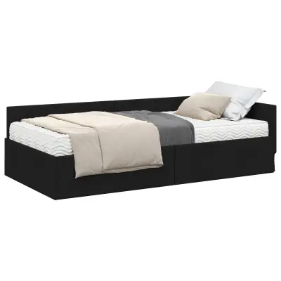 vidaXL Kotni okvir postelje z matrico Drugo 2 pcs Črna blago