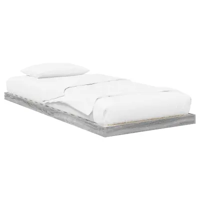 vidaXL Posteljni okvir Siva Sonoma 100 x 200 cm Konstruiran les