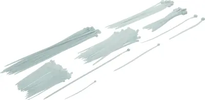 Sortirani beli plastični vezici 100-300 mm, 250 kosov, najlon, UV odporni