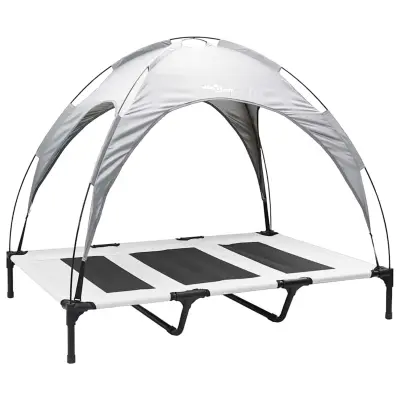 vidaXL Ležišče za psa Srebrno siva 122 x 93 x 106,5 cm Jeklo