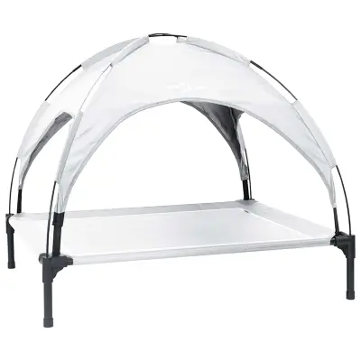 vidaXL Ležišče za psa Srebrno siva 90 x 81 x 80,5 cm Jeklo