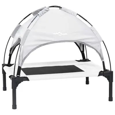 vidaXL Ležišče za psa Srebrno siva 76 x 62 x 70,5 cm Jeklo
