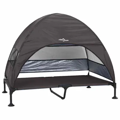 vidaXL Dvignjena pasja postelja Rjava 127 x 81 x 108 cm