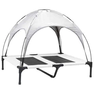 vidaXL Ležišče za psa Srebrno siva 92 x 77 x 82,5 cm Jeklo