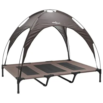 vidaXL Ležišče za psa Rjava 122 x 93 x 106,5 cm Jeklo
