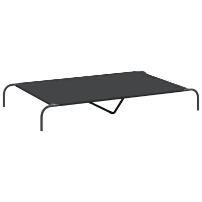 vidaXL Dvignjena pasja postelja črna 150x90x20 cm Oxford tkanina jeklo