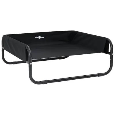 vidaXL Ležišče za psa Črna 75 x 75 x 30 cm Jeklo