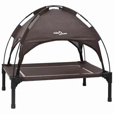 vidaXL Ležišče za psa Rjava 63 x 49,5 x 60 cm Jeklo