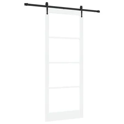 vidaXL Drsna vrata Bela 93 x 232 cm Les in kovina