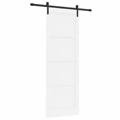 vidaXL Drsna vrata Bela 83 x 232 cm Masivno borovo les