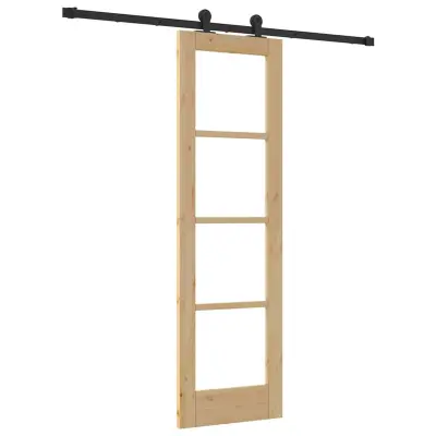vidaXL Drsna vrata ORKDAL Naravna in črna 61 x 198,5 cm