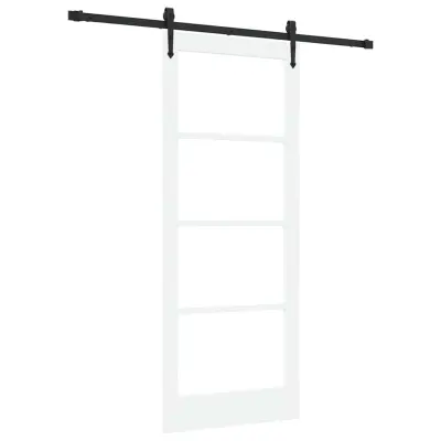 vidaXL Drsna vrata Bela 83 x 202 cm Les in kovina