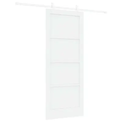 vidaXL Drsna vrata Bela 83 x 202 cm Masivno borovo les