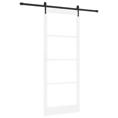 vidaXL Drsna vrata Bela 93 x 232 cm Les in kovina