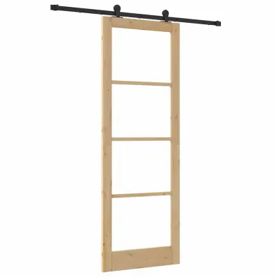 vidaXL Drsna vrata ORKDAL Naravna in črna 83 x 232 cm