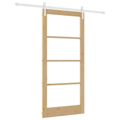 vidaXL Drsna vrata ORKDAL Rjava 93 x 202 cm Trden borov les