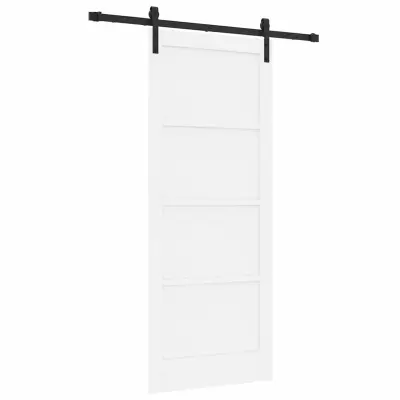 vidaXL Drsna vrata Bela 83 x 202 cm Masivno borovo les