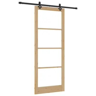 vidaXL Drsna vrata ORKDAL Rjava 93 x 232 cm Les in kovina