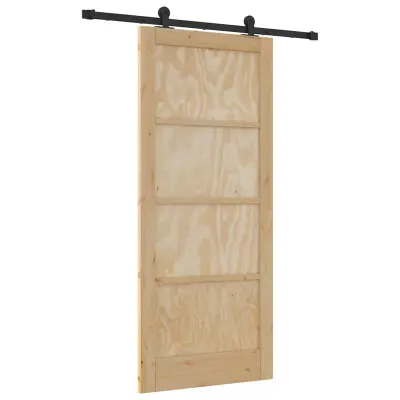 vidaXL Drsna vrata ORKDAL Rjava 86 x 198,5 cm Masivno borovo les