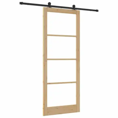 vidaXL Drsna vrata ORKDAL Rjava 93 x 232 cm Les in kovina