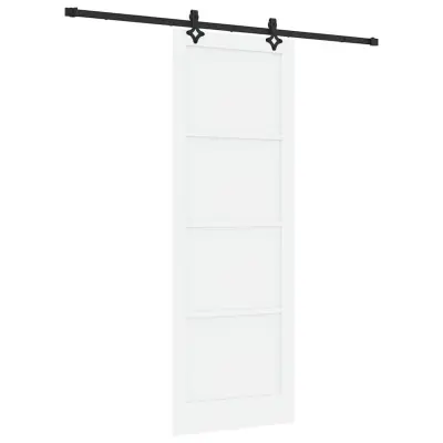 vidaXL Drsna vrata ORKDAL Bela 83 x 232 cm Masivno borovo les