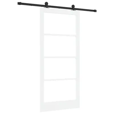 vidaXL Drsna vrata ORKDAL Bela 93 x 202 cm Les in kovina
