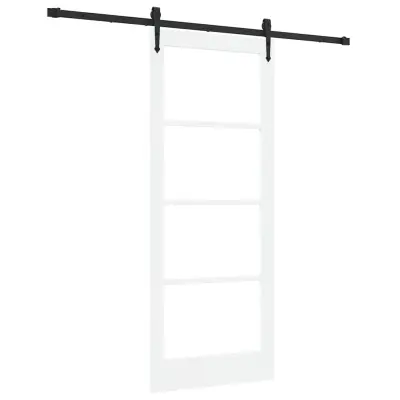 vidaXL Drsna vrata Bela 83 x 202 cm Les in kovina