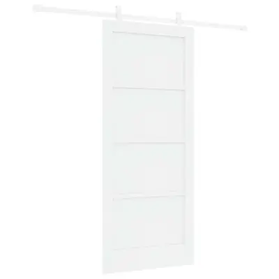 vidaXL Drsna vrata Bela 86 x 198,5 cm Masivna borova drevesa in jeklo