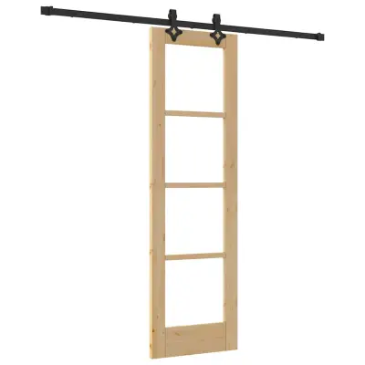 vidaXL Drsna vrata ORKDAL Naravna in črna 61 x 198,5 cm