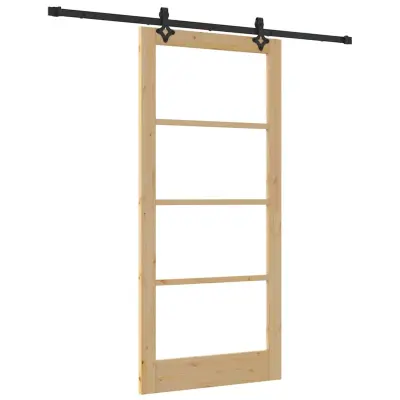 vidaXL Drsna vrata ORKDAL Rjava 93 x 202 cm Les in kovina