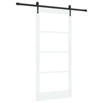 vidaXL Drsna vrata Bela 93 x 202 cm Les in kovina