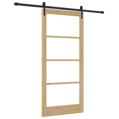 vidaXL Drsna vrata Rjava 93 x 202 cm Les in kovina