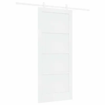 vidaXL Drsna vrata Bela 86 x 198,5 cm Masivna borova drevesa in jeklo