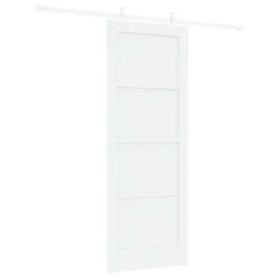 vidaXL Drsna vrata Bela 78 x 202 cm Masivna borova drevesa in jeklo