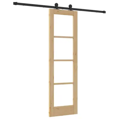 vidaXL Drsna vrata ORKDAL Naravna in črna 61 x 198,5 cm