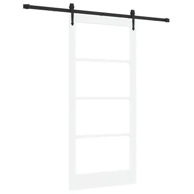 vidaXL Drsna vrata Bela 93 x 202 cm Les in kovina