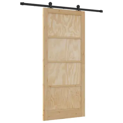 vidaXL Drsna vrata Naravna in črna 93 x 211 cm