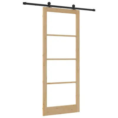 vidaXL Drsna vrata ORKDAL Rjava 93 x 232 cm Les in kovina