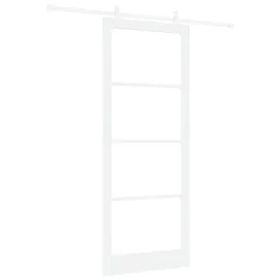 vidaXL Drsna vrata Bela 93 x 232 cm Jeklo in les