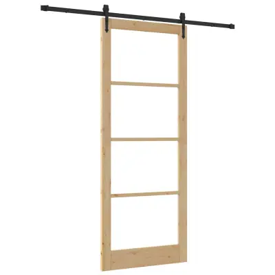 vidaXL Drsna vrata ORKDAL Rjava 93 x 232 cm Les in kovina
