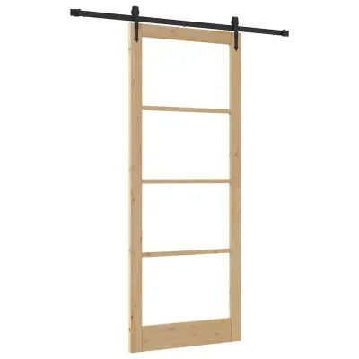 vidaXL Drsna vrata Rjava 93 x 232 cm Les in kovina